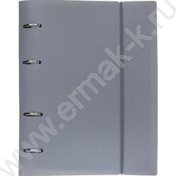 Тетрадь 120л клетка/кольца/пластик.обл./резинка "CANVAS Серая" | Фото 1