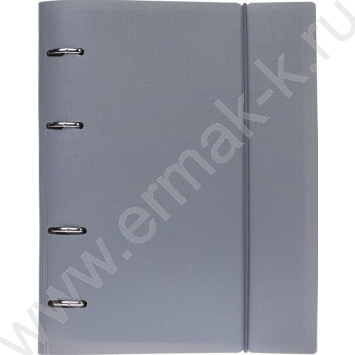 Тетрадь 120л клетка/кольца/пластик.обл./резинка "CANVAS Серая" | Фото 1