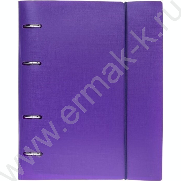 Тетрадь 120л клетка/кольца/пластик.обл./резинка "CANVAS Фиолетовая" | Фото 1