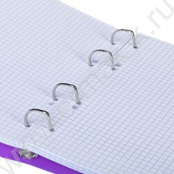 Тетрадь 120л клетка/кольца/пластик.обл./резинка "CANVAS Фиолетовая" | Фото 2