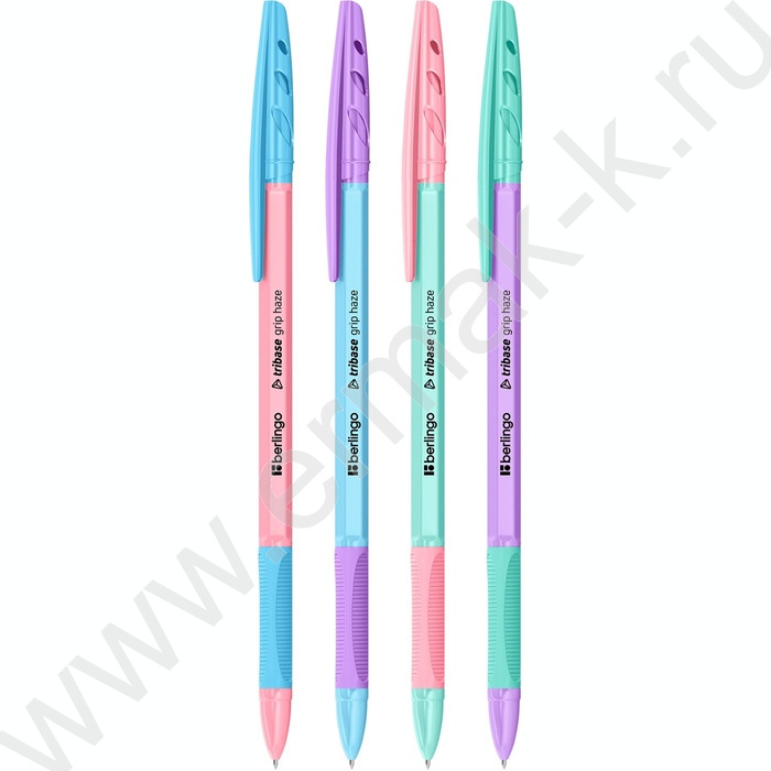 Ручка шар "Tribase Grip Haze" 0,7мм синяя /резин. грип /ассорти | Фото 1