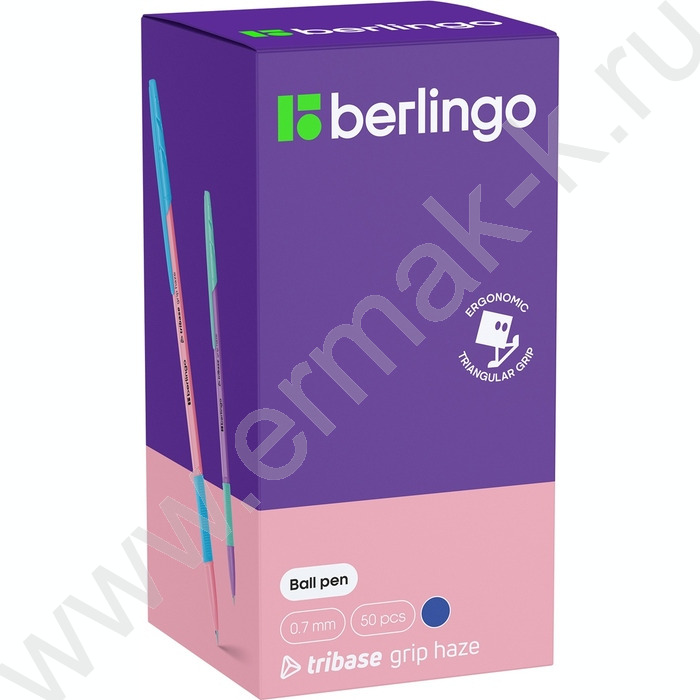 Ручка шар "Tribase Grip Haze" 0,7мм синяя /резин. грип /ассорти | Фото 3