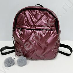 Рюкзак универсальный, болоньевая ткань, передний карман, красный | Фото 1