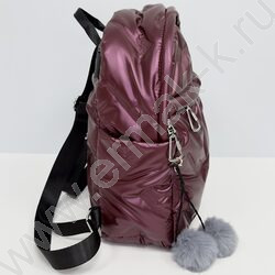 Рюкзак универсальный, болоньевая ткань, передний карман, красный | Фото 4