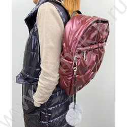 Рюкзак универсальный, болоньевая ткань, передний карман, красный | Фото 5