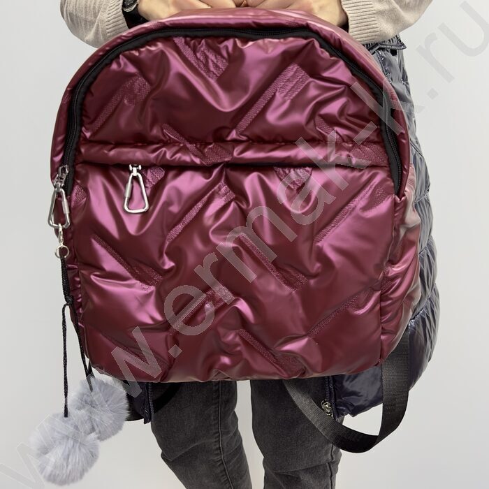 Рюкзак универсальный, болоньевая ткань, передний карман, красный | Фото 7