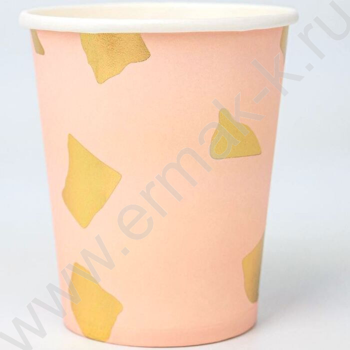 Стаканы бумажные 250мл/6шт Брызги золота | Фото 1