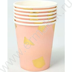 Стаканы бумажные 250мл/6шт Брызги золота | Фото 2