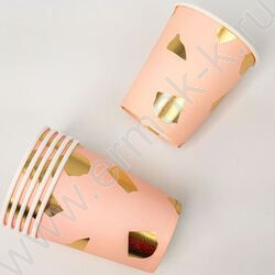 Стаканы бумажные 250мл/6шт Брызги золота | Фото 3