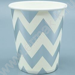 Стаканы бумажные 250мл/6шт Зигзаг серебро | Фото 1