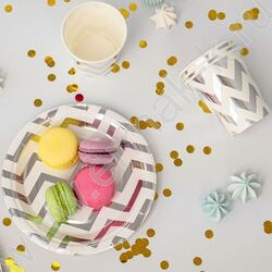 Стаканы бумажные 250мл/6шт Зигзаг серебро | Фото 3