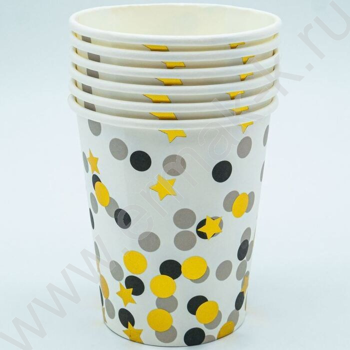 Стаканы бумажные 250мл/6шт Конфетти | Фото 2
