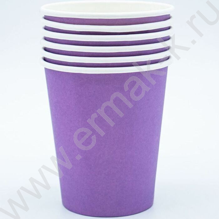 Стаканы бумажные 250мл/6шт Пастель лаванда | Фото 2