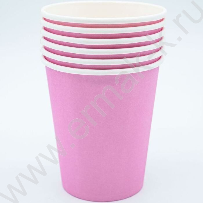 Стаканы бумажные 250мл/6шт Пастель розовый | Фото 2