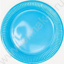 Тарелка бумажная 23см/6шт Пастель голубой | Фото 1