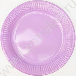 Тарелка бумажная 23см/6шт Пастель лаванда | Фото 1