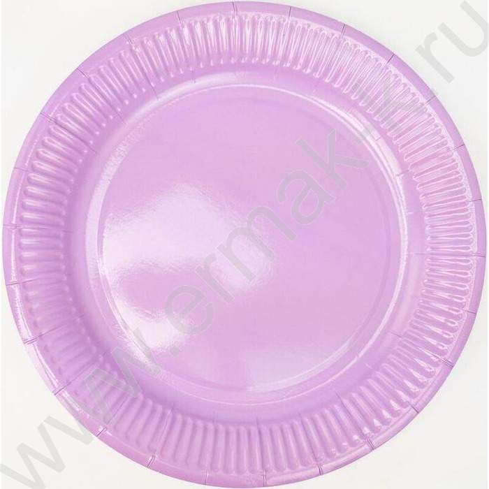 Тарелка бумажная 23см/6шт Пастель лаванда | Фото 1