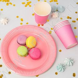 Тарелка бумажная 23см/6шт Пастель розовый | Фото 2