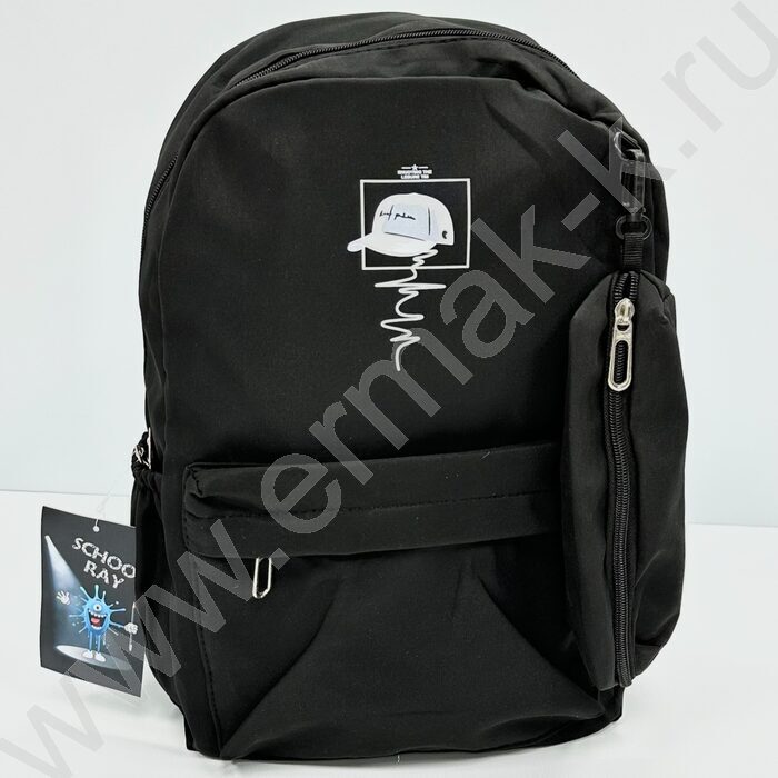 Рюкзак 43*30*13  /1отд. 1 карман, пенал /черный | Фото 1