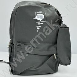 Рюкзак 43*30*13  /1отд. 1 карман, пенал /серый | Фото 1