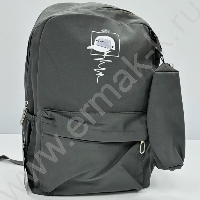 Рюкзак 43*30*13  /1отд. 1 карман, пенал /серый | Фото 1