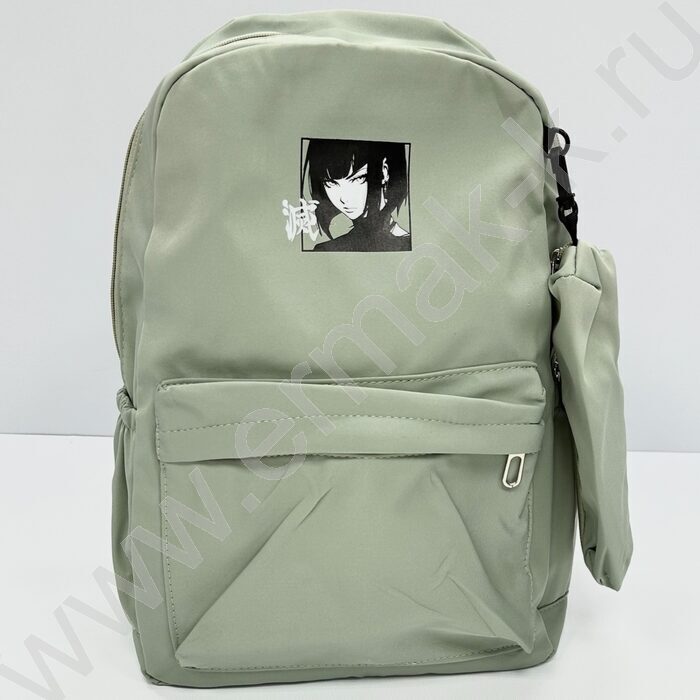 Рюкзак 43*30*13  "Аниме" /1отд. 1 карман, пенал /оливковый | Фото 1