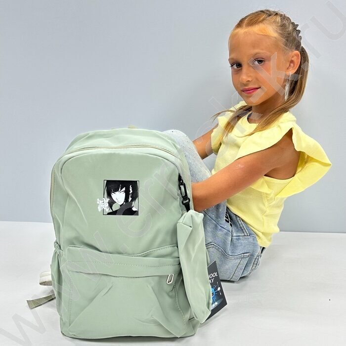 Рюкзак 43*30*13  "Аниме" /1отд. 1 карман, пенал /оливковый | Фото 4