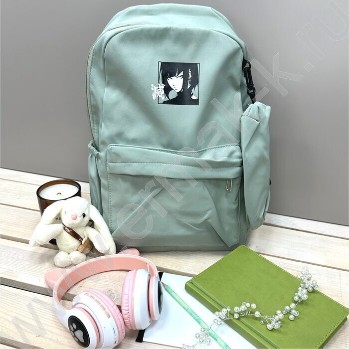 Рюкзак 43*30*13  "Аниме" /1отд. 1 карман, пенал /оливковый | Фото 7