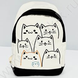 Рюкзак 43*30*13  "Коты" /1отд. /черный | Фото 1
