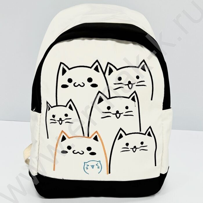 Рюкзак 43*30*13  "Коты" /1отд. /черный | Фото 1