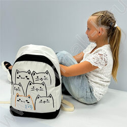 Рюкзак 43*30*13  "Коты" /1отд. /черный | Фото 4