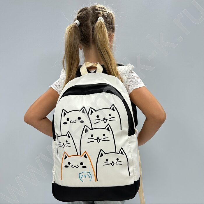 Рюкзак 43*30*13  "Коты" /1отд. /черный | Фото 6