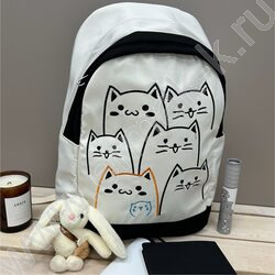 Рюкзак 43*30*13  "Коты" /1отд. /черный | Фото 7