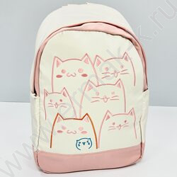 Рюкзак 43*30*13  "Коты" /1отд. /розовый | Фото 1