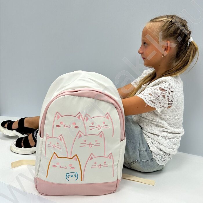 Рюкзак 43*30*13  "Коты" /1отд. /розовый | Фото 4