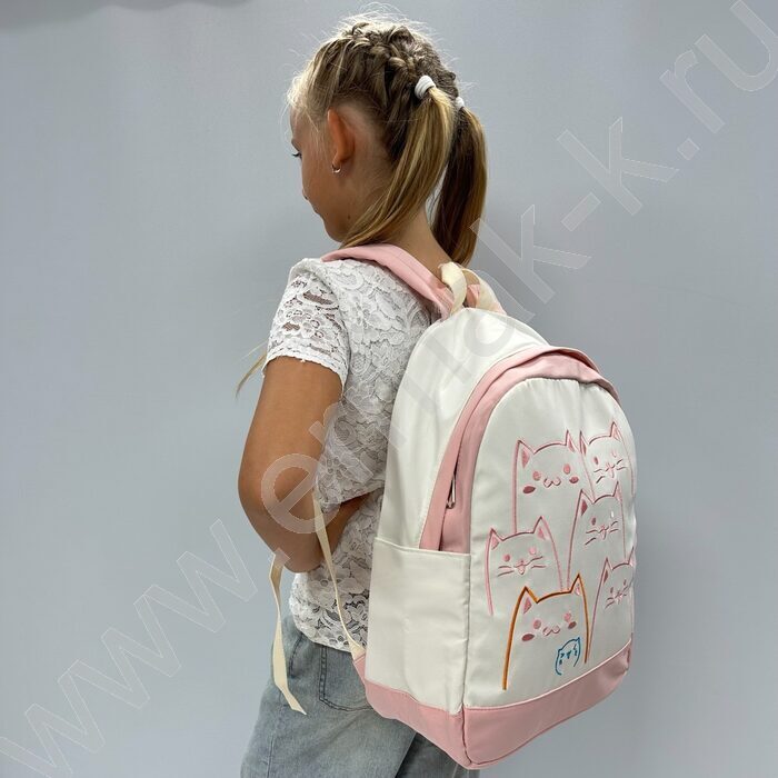 Рюкзак 43*30*13  "Коты" /1отд. /розовый | Фото 5