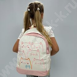 Рюкзак 43*30*13  "Коты" /1отд. /розовый | Фото 6