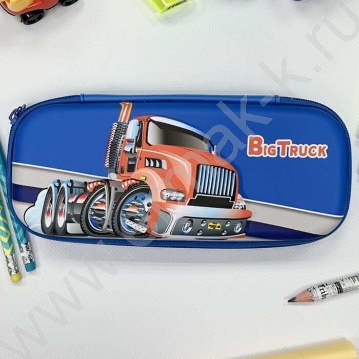 Пенал б/наполн. 1молния "Big Truck" 3D /пластик EVA /ассорти | Фото 1
