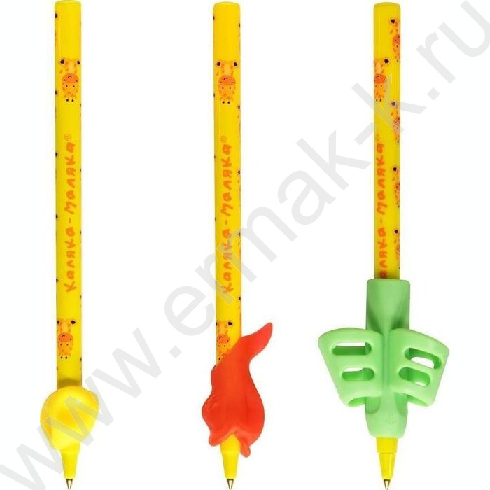 Ручка-тренажер шарик. синий 0,7 мм круглый корпус /с 3 насадками | Фото 5