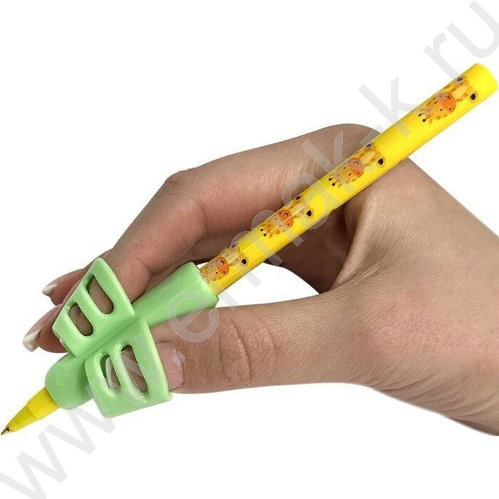 Ручка-тренажер шарик. синий 0,7 мм круглый корпус /с 3 насадками | Фото 7