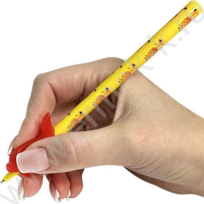 Ручка-тренажер шарик. синий 0,7 мм круглый корпус /с 3 насадками | Фото 8