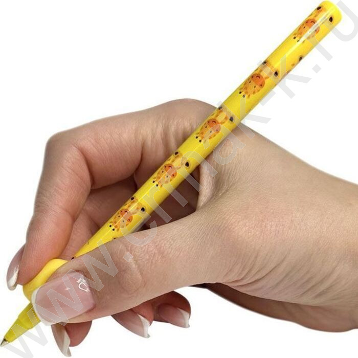 Ручка-тренажер шарик. синий 0,7 мм круглый корпус /с 3 насадками | Фото 9