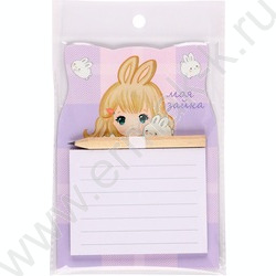 Блок д/записей с карандашом на магнитном креплении 14*10см 40л "Зайка" | Фото 2