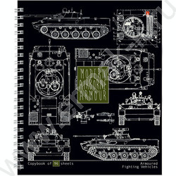 Тетрадь  96л А5+ клетка/спираль "Blueprint" ассорти | Фото 5