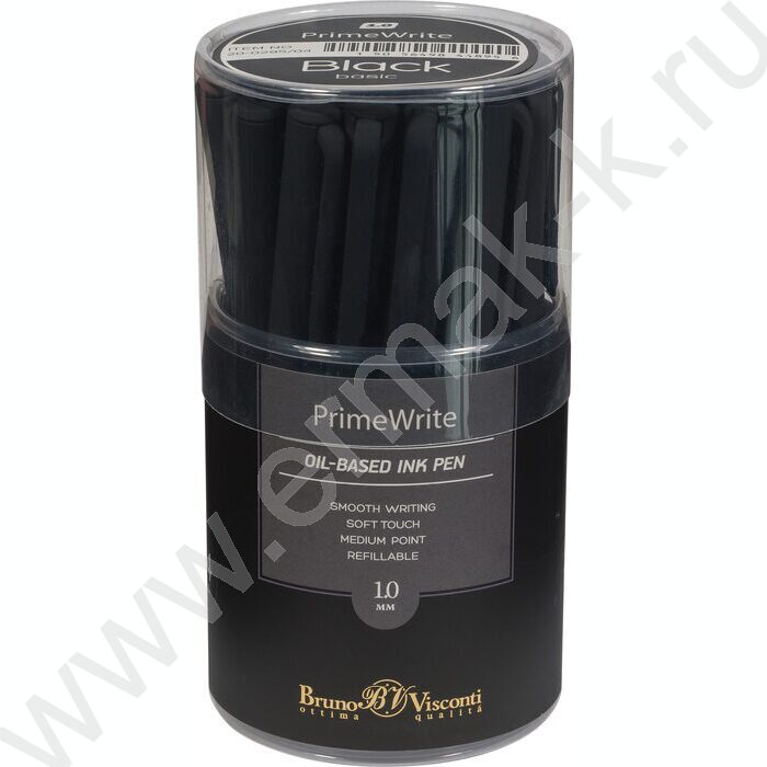 Ручка шар на масл.основе 1,0мм синяя PrimeWrite. Basic. Black | Фото 5