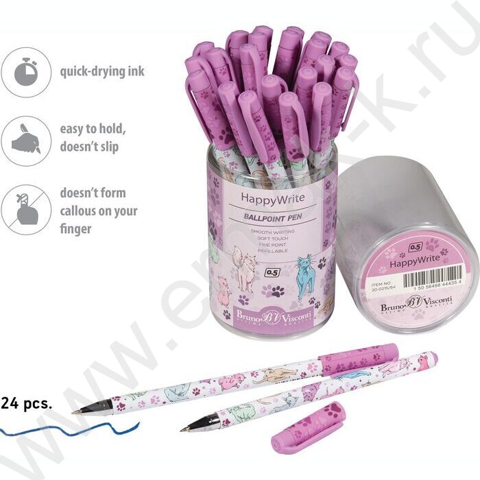 Ручка шар HappyWrite.Кошки 0,5мм | Фото 4