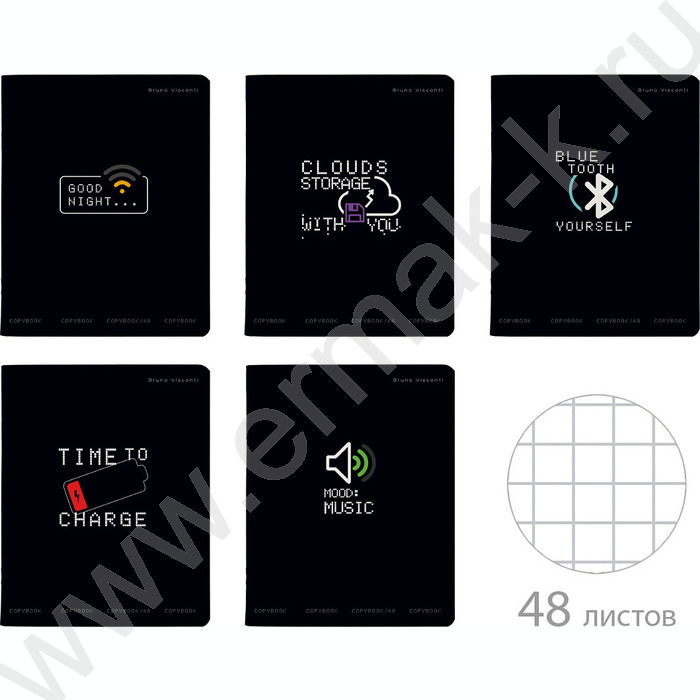Тетрадь  48л клетка "Life interface" 5видов | Фото 1