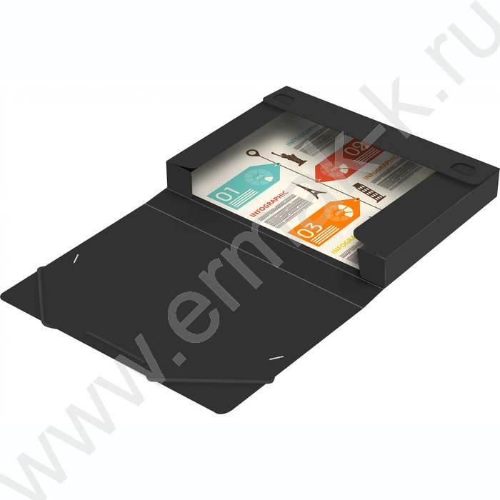 Папка-короб на резинках 40мм 0,7мм /черный | Фото 3