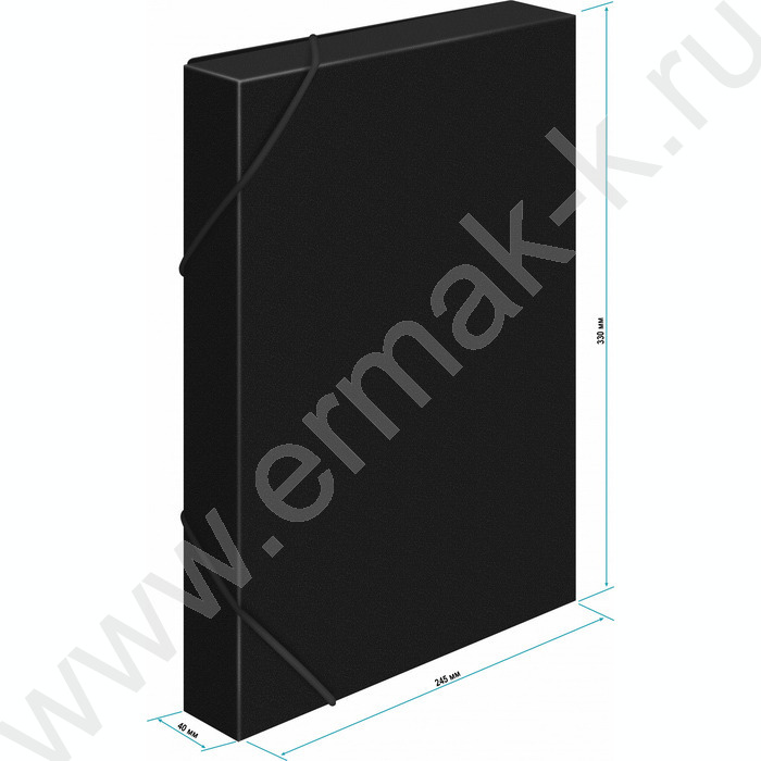 Папка-короб на резинках 40мм 0,7мм /черный | Фото 5