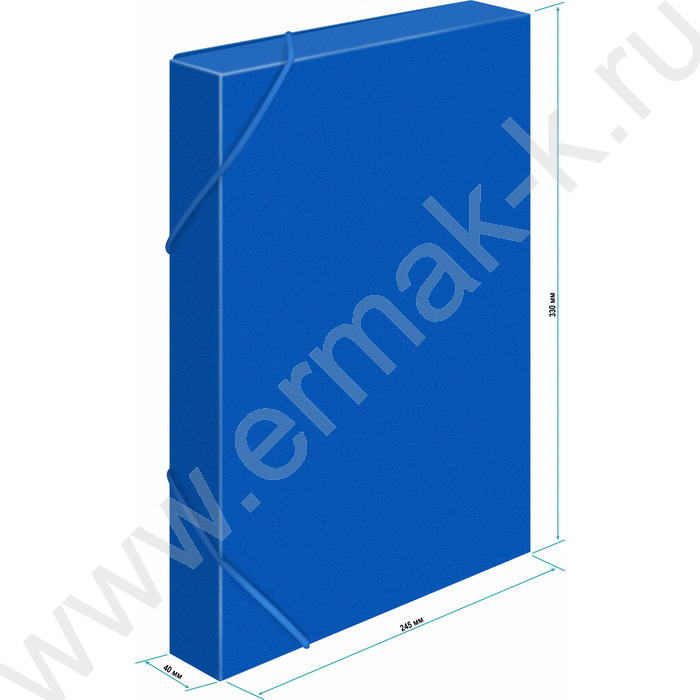 Папка-короб на резинках 40мм 0,7мм /синий | Фото 5